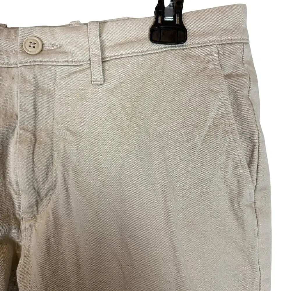 J.Crew 484 Chino Pants Mens 32x34 Beige Stretch Slim Fit‎ Mid-Rise Flat Front